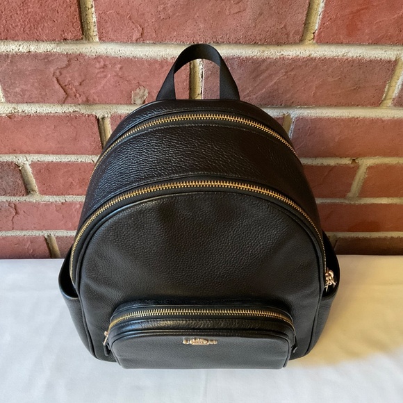 Coach 5666 Medium Court Backpack Black Pebble Leather - Picture 12 of 16